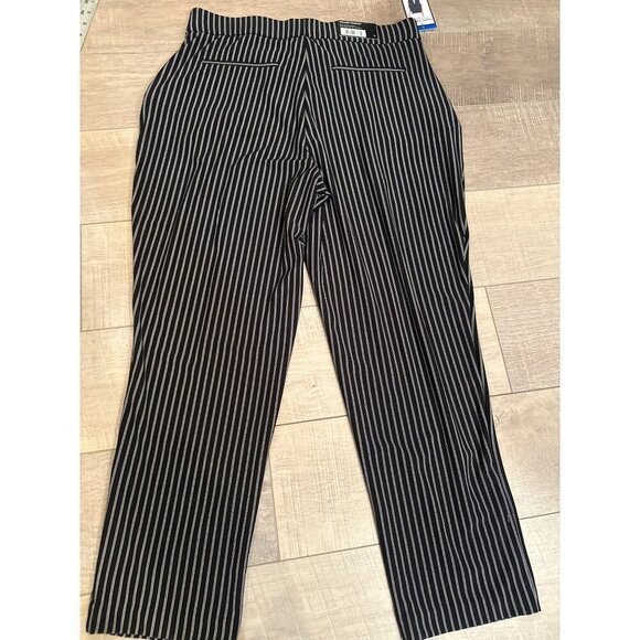 Hilary Radley Womens Black & White Striped Tummy Control Pants L NEW - Picture 7 of 8